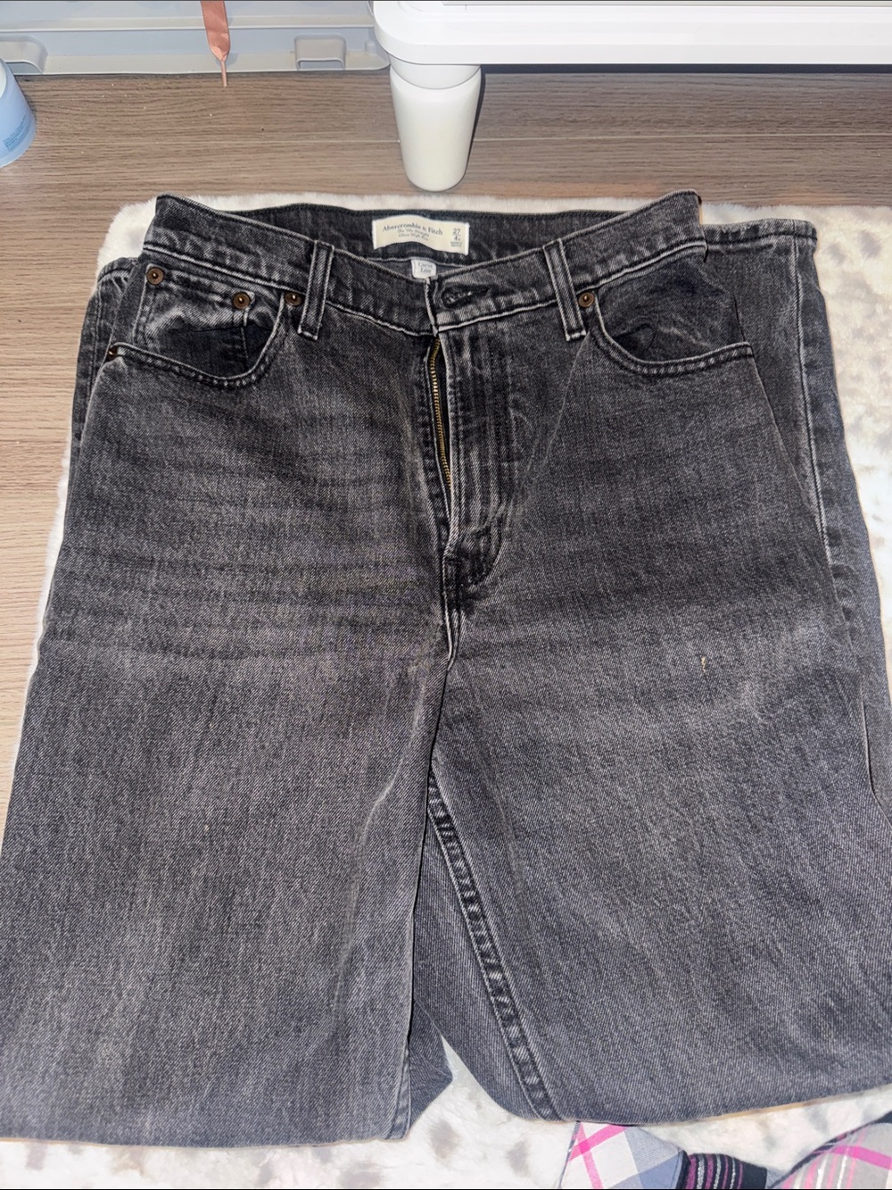 Black Washed Denim Jeans - Classic Fit